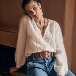Sezane NWT White Knit Cardigan
